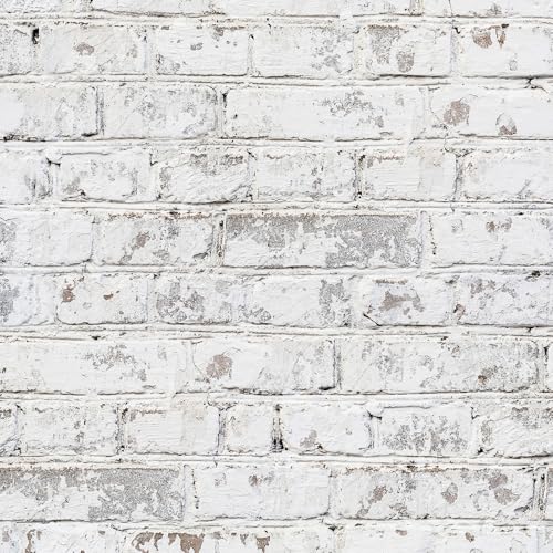 PeonyQueen Brick Wallpaper Peel and Stick 17.3"x393" Vintage - size: 17.3" x 393"