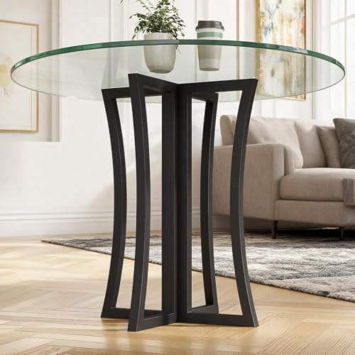 Metal Desk Legs 28 Inch, Heavy Duty Wrought Iron Base for Glass, Marble, and Wooden Table Tops, Home, Kitchen, and Office Desk Legs (Black)