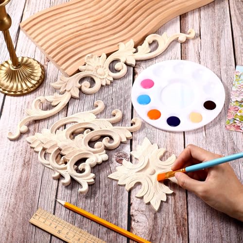 Croblissful 8 Pcs Wood Appliques and Onlays, Classic Style, Large Size - size: Large Size, style: Classic Style