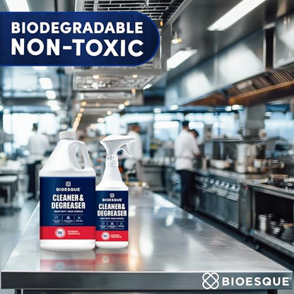 Bioesque Heavy Duty Multi-Surface Cleaner & Degreaser Concentrated Professional Formula, 1 Gallon (Pack of 4) - size: 128 Fl Oz (Pack of 4)