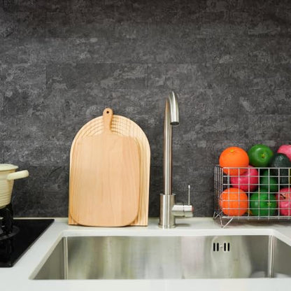 Vamos Tile Peel & Stick Backsplash on Subway Tile,40-Pack 3''x12'',Textured - color: Light Black Slate