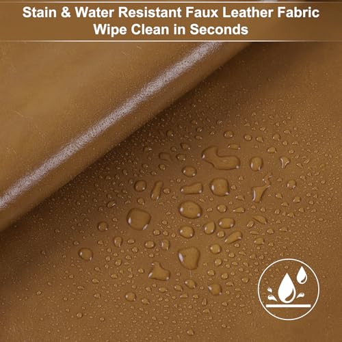 54" Marine Vinyl Upholstery Faux Leather Fabric by The Yard Waterproof - color: Amber, size: Pre-cut 1 Yard 54"x36"