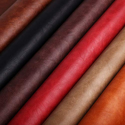 Premium Faux Leather Upholstery Fabric 1.2mm Thickness，Waterproof Upholstery Leather Distressed Bark Fabric(Black,Pre-Cut 36"x54") - color: Black, size: 36"x54"