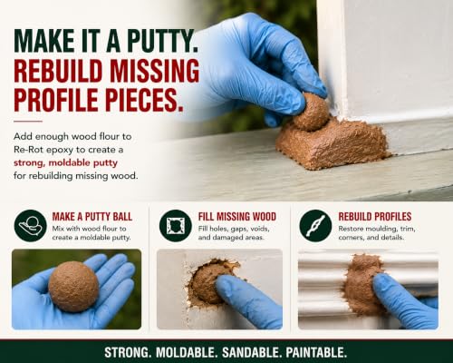 Re-Rot Wood Repair Kit, 48 oz Epoxy with Wood Filler & Tools - size: 48 Ounce