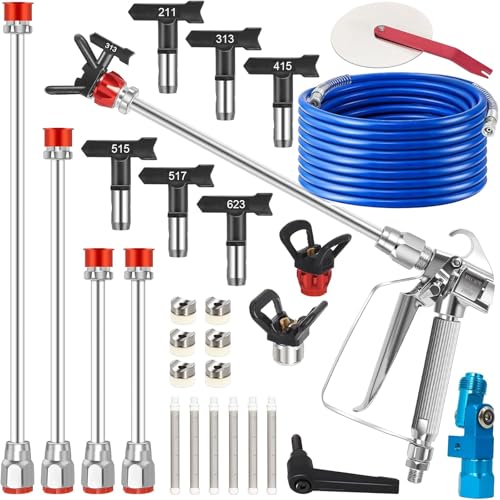 22PCS Airless Paint Sprayer Gun Kit 3600 PSI with 50FT High Pressure Hose - size: 22PCS Kit