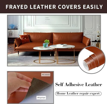 Lifeshoon Leather Repair Patches, Self Adhesive Vinyl for Couches Furniture - color: Light Brown, size: 3.5X79 inch