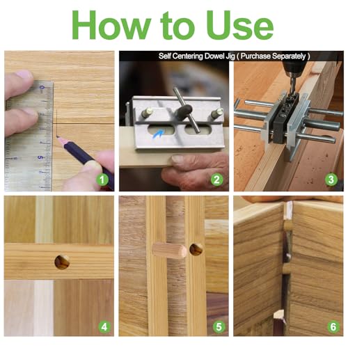 5/16" x 1-1/2" Wooden Dowel Pins - FoDau770 Beech Wood Dowel Rods - 200 Pcs - size: 5/16" x 1-1/2"