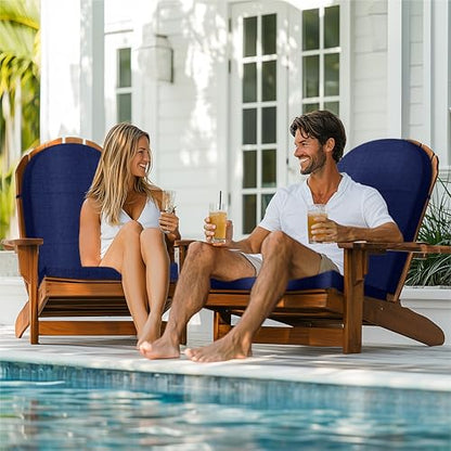 Codi Large Rocking Chair Cushion for Adirondack Chairs, Navy, 1 Pack - color: Navy, size: 20"x20"/20"x28" - Jumbo 1PK