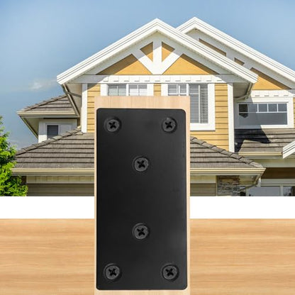 VIKKSAER 8Pcs Black Flat Mending Plate with Screws, Stainless Steel Metal Flat Straight Brace Bracket, Double-Wide Joining Plate for Cabinets, Bookshelves & Tables (3.9 x 1.9 x 0.65 inch) - size: 3.9 x 1.9 x 0.65 inch