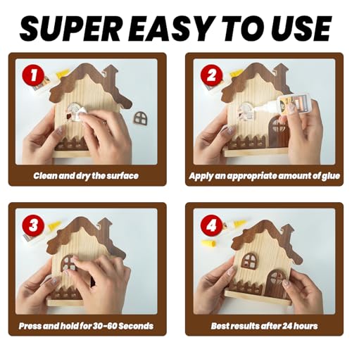 Wood Super Glue 60 Gram Clear Instant CA Glue for Woodworking Wooden Crafts - size: 2oz-thick