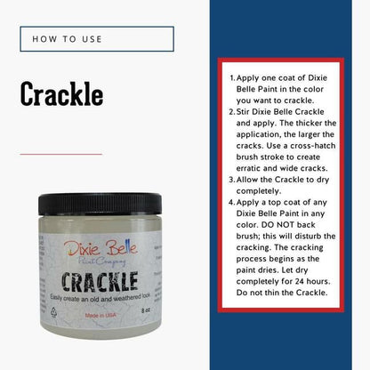 Dixie Belle Paint Company - Crackle (8oz) - Clear/Cracking Texture Paint