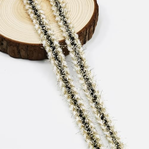 Beige 10 Yards Gimp Braid Trim, 12mm/0.47 Inch Wide Decorative Lace Webbing Fabric for Sewing Garments, Curtains, DIY Crafts, Lamps and Furniture Decoration(Beige-12mm - color: Beige, size: 12mm