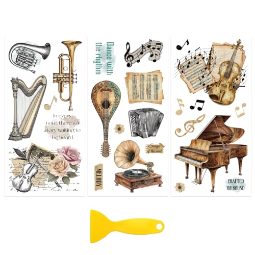 Peacoblue Vintage Instruments Rub On Transfers for Furniture Craft 6"x12" - style: Vintage Instruments