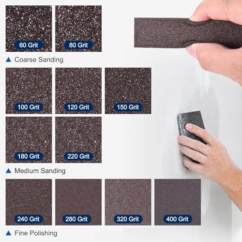 4Pcs 80Grit Sanding Sponges, Wet Dry Sanding Blocks - size: 80Grit