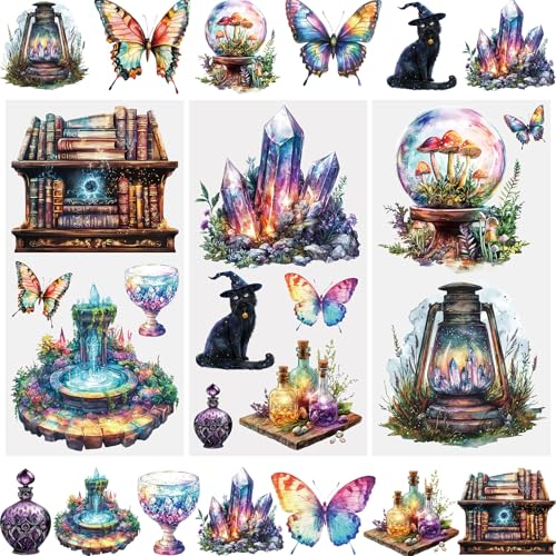 WANDIC 3 Sheets Rub On Transfer Stickers, Magical Planet Decals Furniture Craft Decorative for DIY Scrapbooking Photo Albums,15 * 30cm - color: Magical Planet