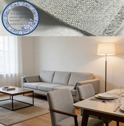 Upholstery Fabric By The Yard for Sewing Crafting,Linen Stylish Material for Sofa & Chair(Smoky Grey) - color: Smoky Grey
