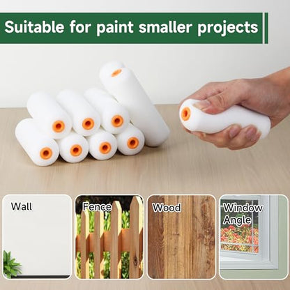 VOOMEY Mini Paint Roller, 4 Inch Foam Paint Roller 10 Pack - style: 4 inch 10 pack