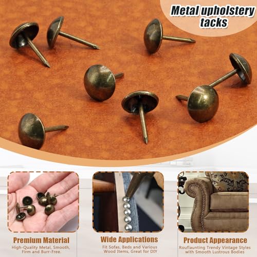 Bronze Antique Upholstery Brass Tacks, 200Pcs - color: Bronze