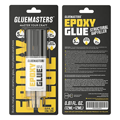2 Part Epoxy, 5 Minute Set, 0.81 Ounce Syringe, Clear (Pack of 2)