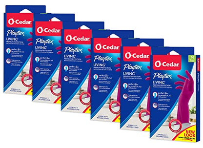 PLAYTEX HandSaver Rubber Gloves, Premium Protection for Kitchen and Household Cleaning (Medium, 6 Pack) - size: 6 Count (Pack of 1)