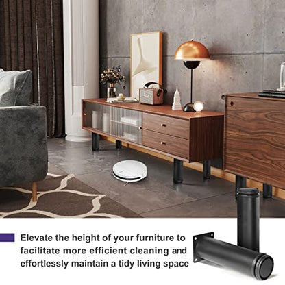 Stainless Steel Adjustable Furniture Legs 7 Inch - Black - 4pcs - color: Black, size: 7"
