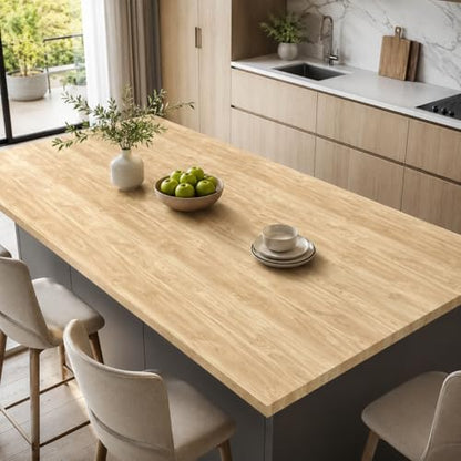 Wood Marble Contact Paper Peel and Stick, Light Self Adhesive Vinyl Wallpaper, Waterproof Countertop Cover for Kitchen Counter, Removable Table Top Sticker for Cabinet and Shelf 23.62 × 39.37 in - color: Log Color