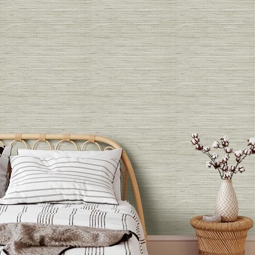Rugreat Textured Grasscloth Wallpaper Peel and Stick 472inL 17.3inW - size: 17.3"×472"