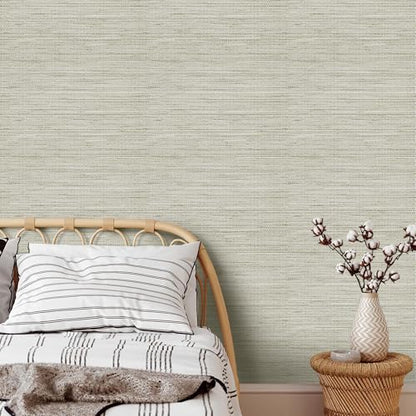 Rugreat Textured Grasscloth Wallpaper Peel and Stick 472inL 17.3inW - size: 17.3"×472"