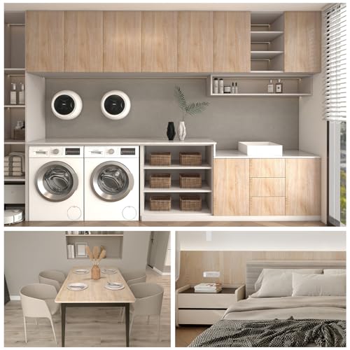 Peel and Stick Wallpaper Contact Paper Natural Oak Wood Grain Contact Paper Thicken Textured for Cabinets and Drawers Countertops Waterproof Self Adhesive Vinyl 11.8" x 78.7" - color: Natural Oak, size: 11.8"W x 78.7"L