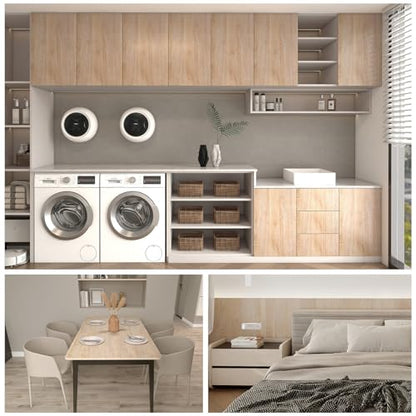 Peel and Stick Wallpaper Contact Paper Natural Oak Wood Grain Contact Paper Thicken Textured for Cabinets and Drawers Countertops Waterproof Self Adhesive Vinyl 11.8" x 196" - color: Natural Oak, size: 11.8"W x 196"L