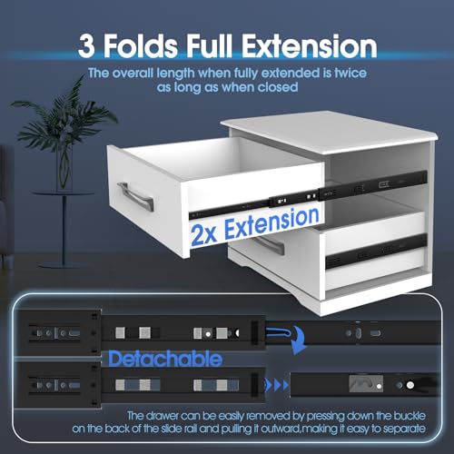 SHUHANG 1 Pair Soft Close Drawer Slides Rail 18 Inch Ball Bearing Full Extension 100 LB Capacity Heavy Duty Kitchen File Cabinet Dresser Trash Can Side Mount Glide Guide Track Black - size: 18 Inch, style: 1 Pair (Black-Soft Close)