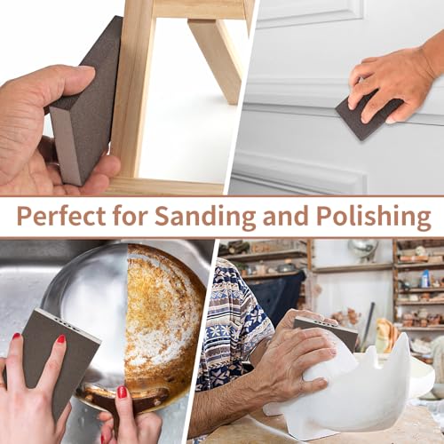 8 Pack Sanding Sponge Block, Wet Dry Sandpaper Sand Paper for Drywall Wood - size: 400 Grit