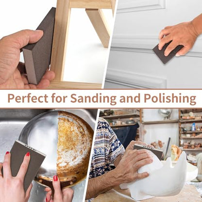 8 Pack Sanding Sponge Block, Wet Dry Sandpaper Sand Paper for Drywall Wood - size: 400 Grit