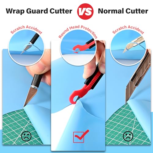 Gomake Vinyl Wrap Guard Cutter Knife Window Tinting Cutter Precision Automotive Safety Cutting Tool for Car Wrapping, Window Tinting,Decals,Signs, Wrap Film and Other Car Vinyl Cutting (W204)