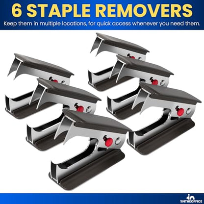 1InTheOffice Staple Remover, Claw Staple Remover, Staple Remover Tool, Black, "6 Pack"