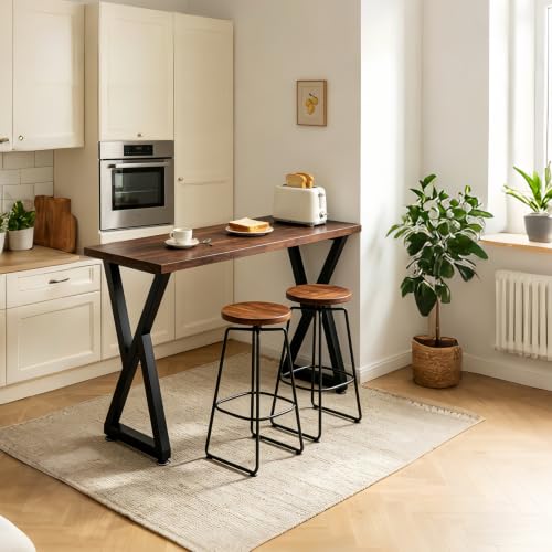 36" Metal Bar Table Legs, Black Counter Height Legs, Heavy Duty Furniture Feets with Adjustable Protector Feet for Coffee & Dining Table, Desks, Set of 2 - size: 36 '' Z Shape