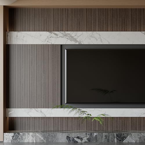 Yutianli PVC Slat Wall Panel Peel and Stick 118"x 15.7" Faux Wood Slat Panel Artificial Smoked Wood Grain Self-Adhesive Soundproof 3D Wall Panel for Walls and Ceilings - color: Smoked, size: 118"x15.7"