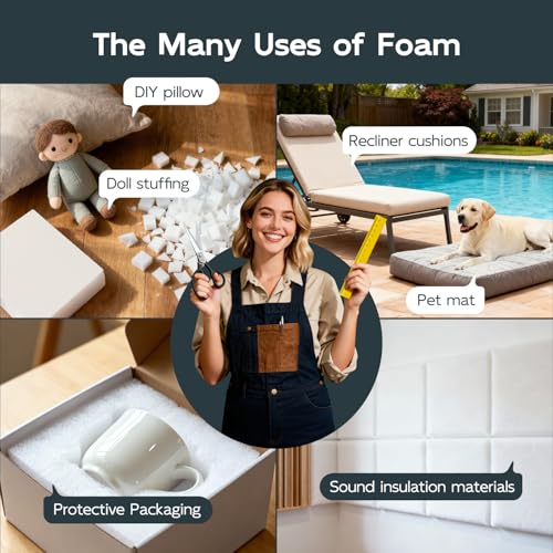 Vicatiful High Density Upholstery Foam - 5" x 24" x 24" Firm Foam Padding - size: 5" x 24" x 24"