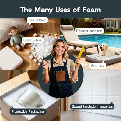 Vicatiful High Density Upholstery Foam - 5" x 24" x 24" Firm Foam Padding - size: 5" x 24" x 24"