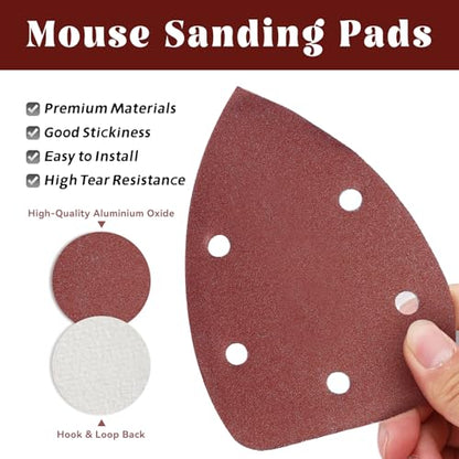 60 Pcs 320 Grit Mouse Sandpaper, Aluminum Oxide Mouse Sanding Pads - size: 320 Grit