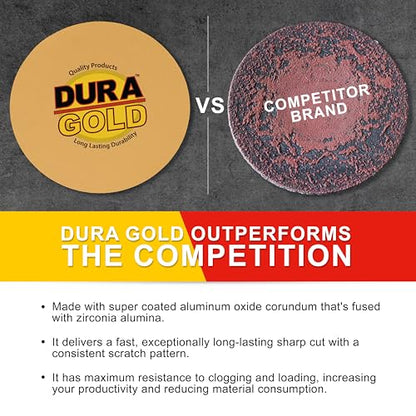Dura-Gold Premium 6" Gold PSA Sanding Discs - 500 Grit, Box of 50 - Self - size: 500-Grit