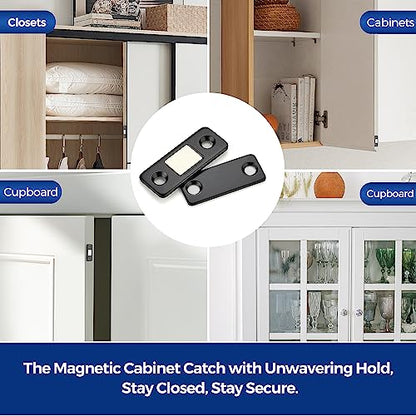 Ultra Thin Cabinet Magnetic Door Catch Stainless Steel,Matte Black,12 Pack - color: Black