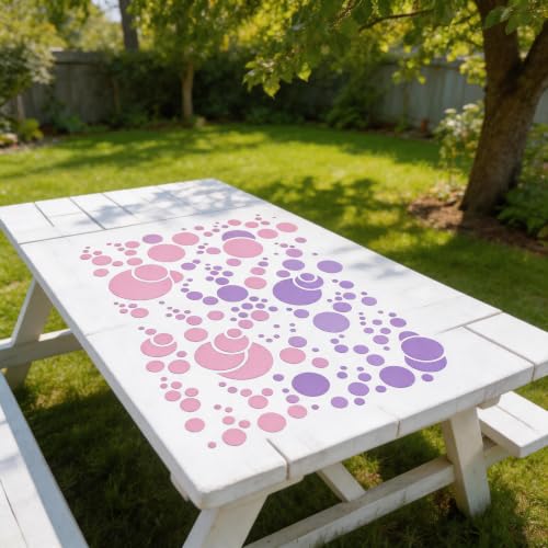 TIAMECH A4 Reusable 3D Bubble Circle Stencil for Painting - color: 3D Bubble Circle