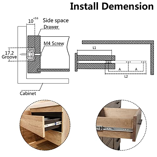 12 Inch Drawer Slides, 0.7" Wide, Pack of 2 - color: Style 1, size: 12" - 2PCS