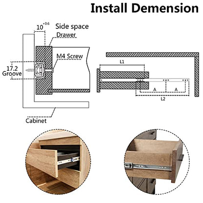 12 Inch Drawer Slides, 0.7" Wide, Pack of 2 - color: Style 1, size: 12" - 2PCS