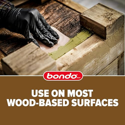 Bondo Wood Filler 12 oz with Hardener 0.5 oz, Repairs Chips and Cracks in Wood, Sandable, Paintable, and Stainable (WF-PT-ES) - size: 1 Filler 12 oz, 1 Hardener 0.5 oz