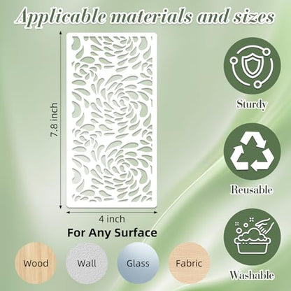 Geometric Texture Stencils for Crafts Reusable 18Pcs Stencils(7.8X4 Inch) - color: Texture 5