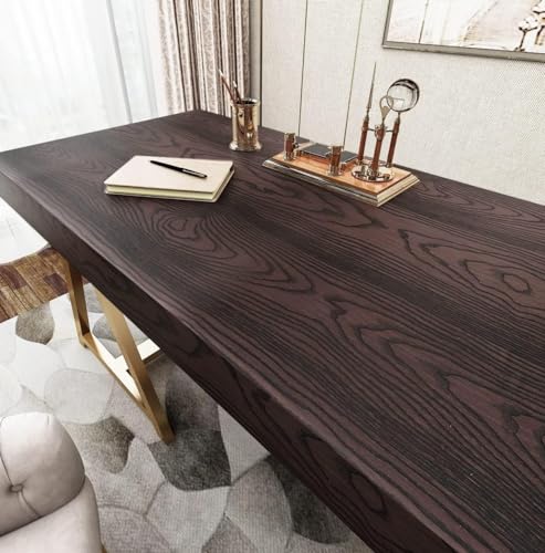 Livelynine 36 X197 Inch Black Brown Peel and Stick Countertops Wood Contact Paper Waterproof Kitchen Vinyl Wrap for Table Desk Cabinet Renter Friendly Countertop Cover Self Adhesive Counter Top Covers - color: Brown Wood, size: 36" x 197"