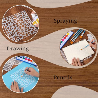 16 Pcs Stencils for Painting, Geometric Painting Stencils