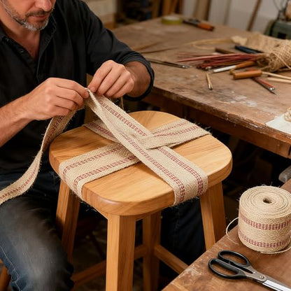 Chair Webbing, Jute Tape Stitching for Furniture Repair (3.5"x10 Yd)